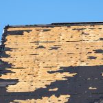 Hurricane Ian destroyed house roof in Florida residential area. Hurricane Ian destroyed house roof in Florida residential area.